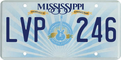 MS license plate LVP246