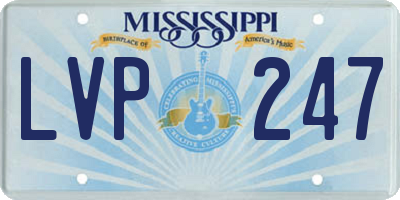 MS license plate LVP247