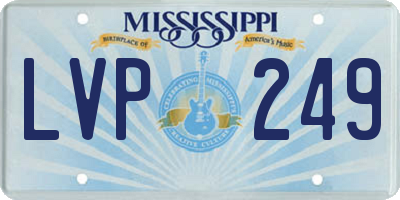 MS license plate LVP249