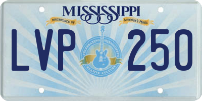 MS license plate LVP250