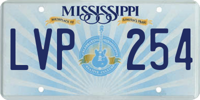 MS license plate LVP254
