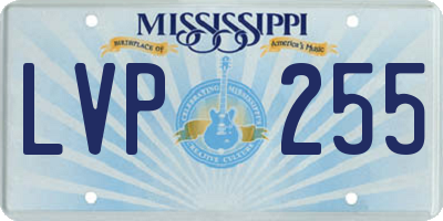 MS license plate LVP255