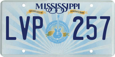 MS license plate LVP257