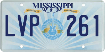 MS license plate LVP261