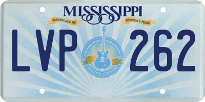 MS license plate LVP262