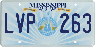MS license plate LVP263
