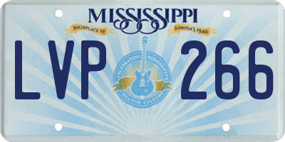 MS license plate LVP266
