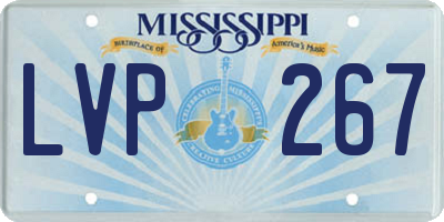 MS license plate LVP267