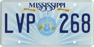MS license plate LVP268