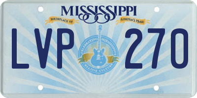 MS license plate LVP270