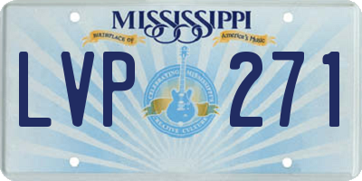 MS license plate LVP271