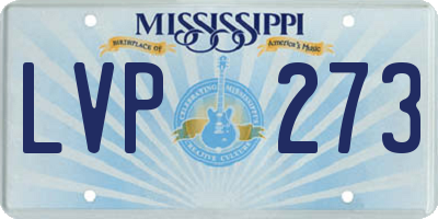 MS license plate LVP273