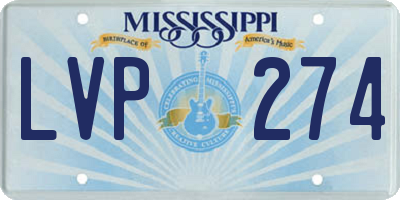 MS license plate LVP274