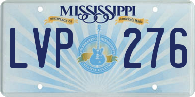 MS license plate LVP276