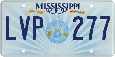 MS license plate LVP277
