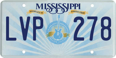 MS license plate LVP278