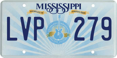 MS license plate LVP279