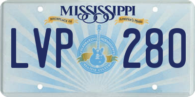 MS license plate LVP280