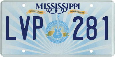 MS license plate LVP281