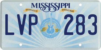 MS license plate LVP283