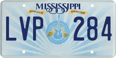 MS license plate LVP284