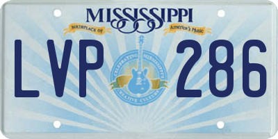 MS license plate LVP286