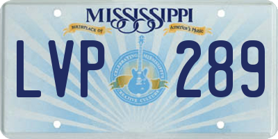 MS license plate LVP289
