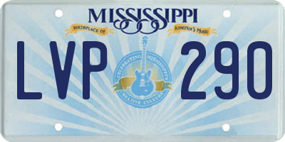MS license plate LVP290