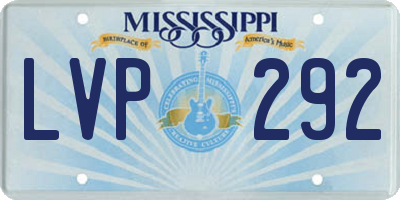 MS license plate LVP292