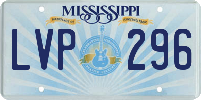 MS license plate LVP296
