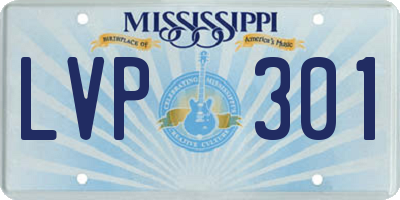 MS license plate LVP301