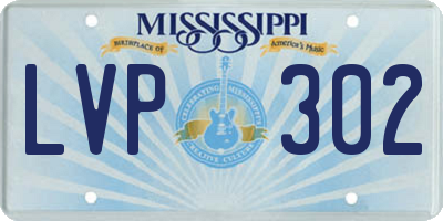 MS license plate LVP302