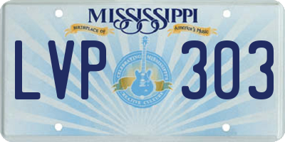 MS license plate LVP303