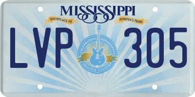 MS license plate LVP305