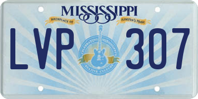 MS license plate LVP307