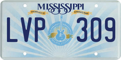 MS license plate LVP309