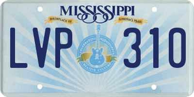 MS license plate LVP310