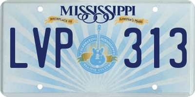 MS license plate LVP313