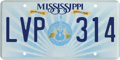 MS license plate LVP314