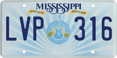 MS license plate LVP316