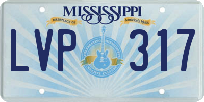 MS license plate LVP317