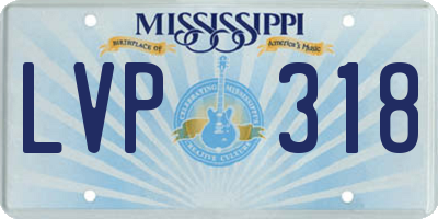 MS license plate LVP318