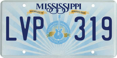 MS license plate LVP319