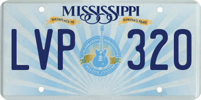 MS license plate LVP320