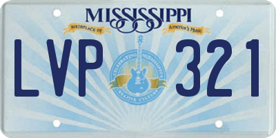 MS license plate LVP321