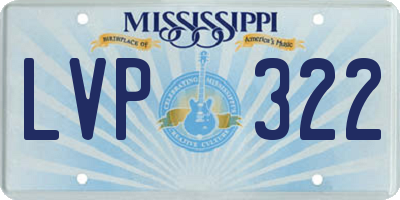 MS license plate LVP322