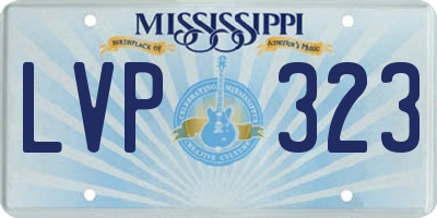 MS license plate LVP323