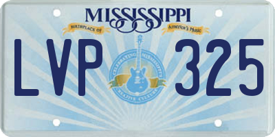 MS license plate LVP325