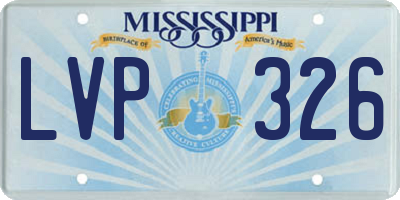 MS license plate LVP326