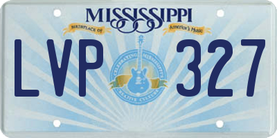 MS license plate LVP327